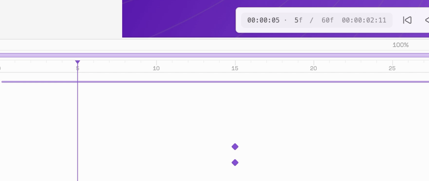 The Portals motion timeline with a transport bar and a frame ruler