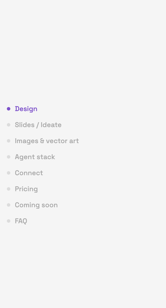 The side navigation, straight from the app